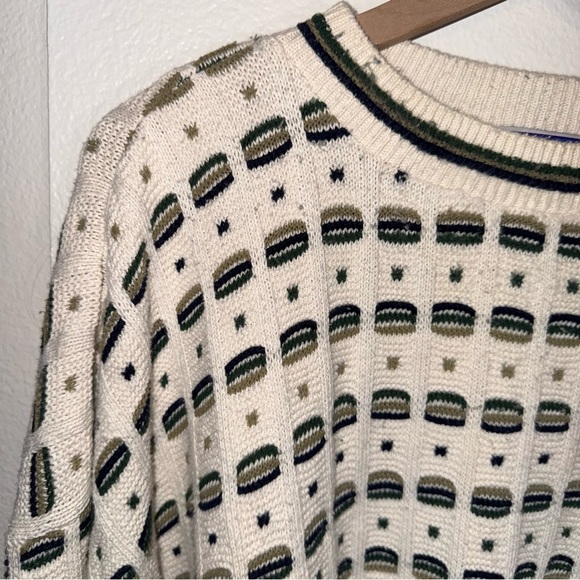 VINTAGE NORTHCREST oversized eclectic grandpa textured chunky knit crewneck 3X - Picture 3 of 5